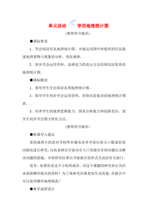 高中地理 第一单元 单元活动 学用地理统计图教学设计 鲁教版必修2