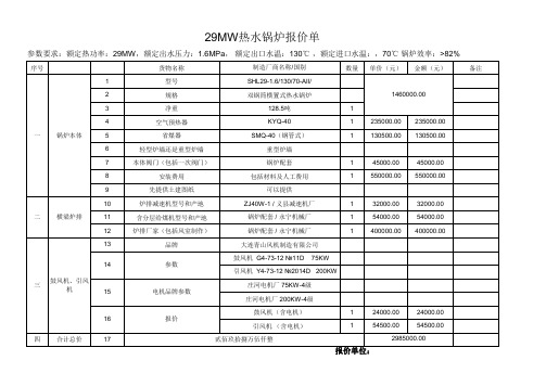 1_29MW锅炉报价单(SHL)