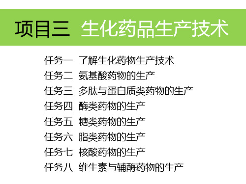 《生物制药工艺技术》生化药品生产技术