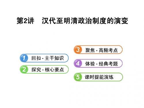 汉代至明清政治制度的演变