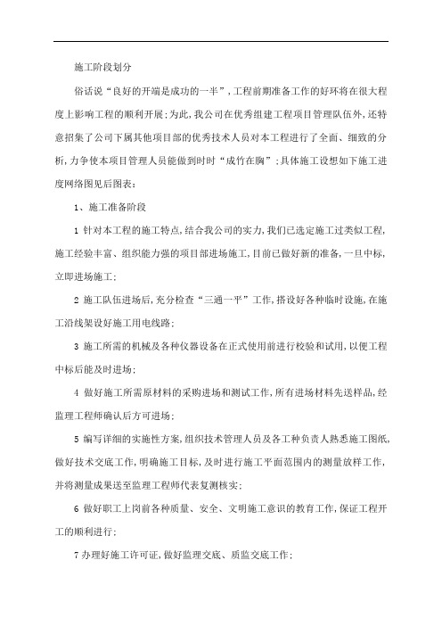 工期保证措施和施工进度网络计划图