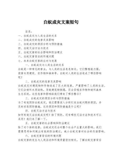 白蚁成灾文案短句