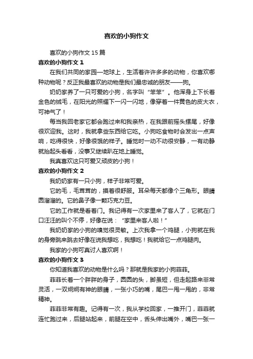 喜欢的小狗作文15篇