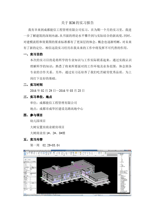 关于BIM毕业实习报告