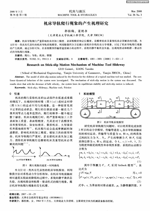 机床导轨爬行现象的产生机理研究