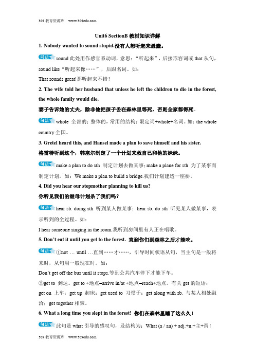 人教版英语八年级下册Unit6 SectionB教材知识详解