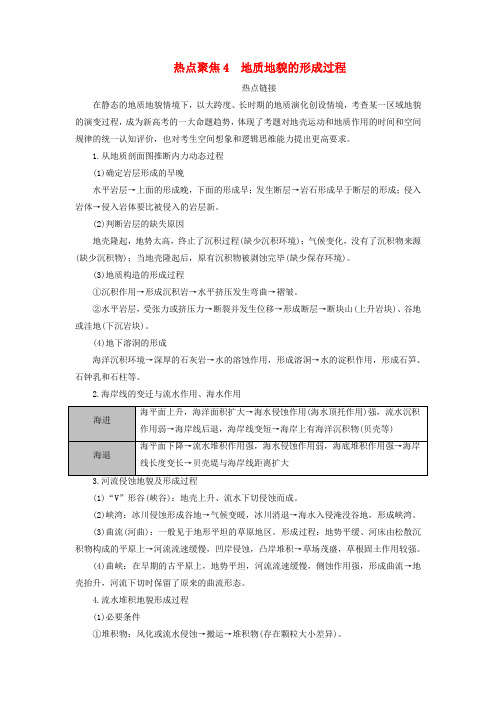 新教材适用2024版高考地理二轮总复习第1部分专题突破专题4地表形态及变化热点聚焦4地质地貌的形成过