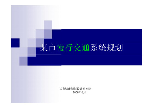 某市慢行交通系统规划汇报稿