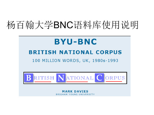 杨百翰大学BNC语料库使用说明