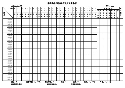 2018考勤表