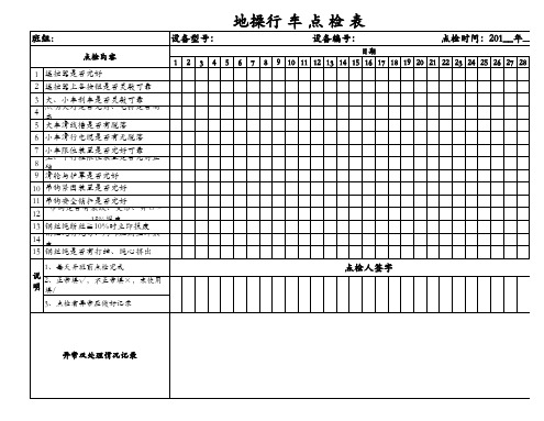 地操行车日常点检表