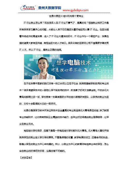 在贵州贵阳it培训机构哪个更专业