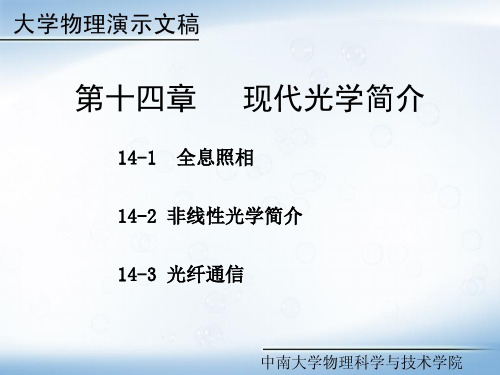 大学物理第二部分电磁场与电磁学之第十四章   现代光学简介