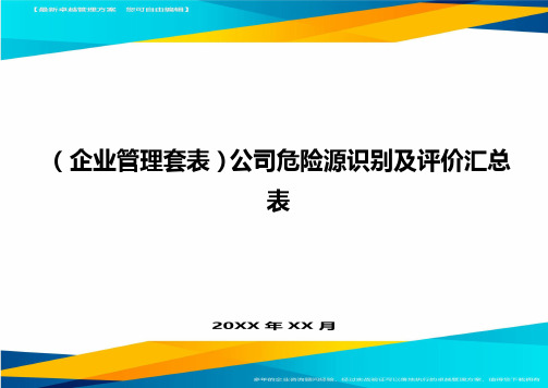 (企业管理套表)公司危险源识别及评价汇总表