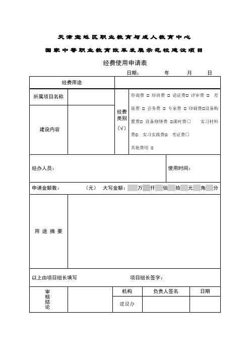 经费使用申请表