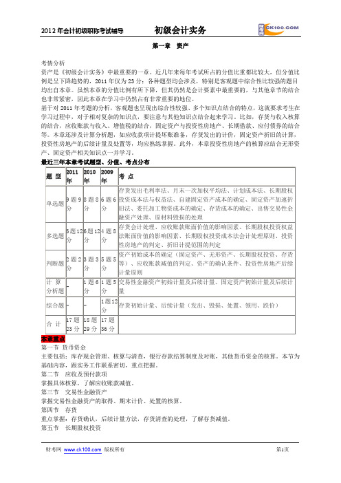 2012初级会计实务讲义
