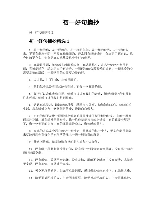 初一好句摘抄