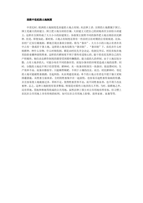 西欧中世纪的土地制度.doc