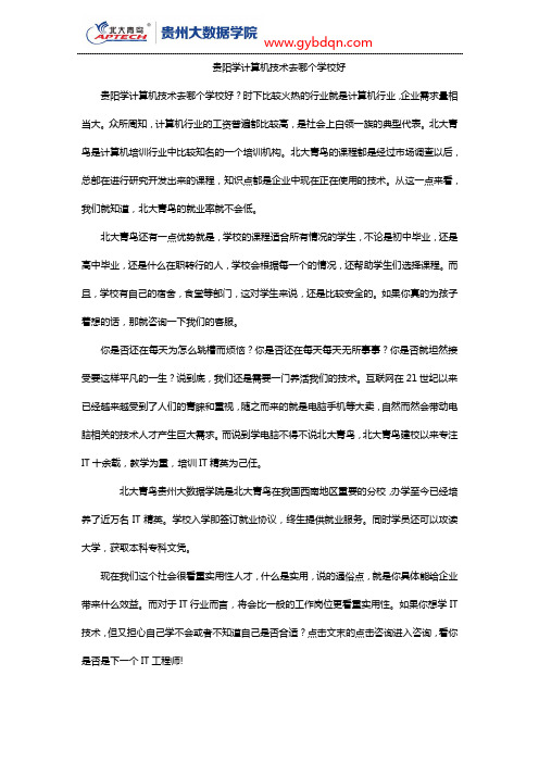 贵阳学计算机技术去哪个学校好