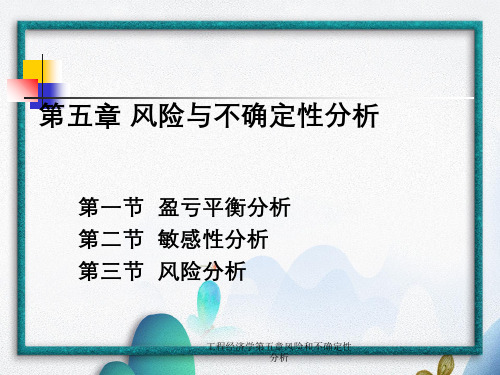 工程经济学第五章风险和不确定性分析