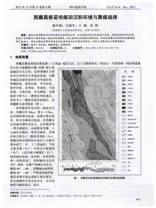 西藏昌都妥坝煤田沉积环境与聚煤规律