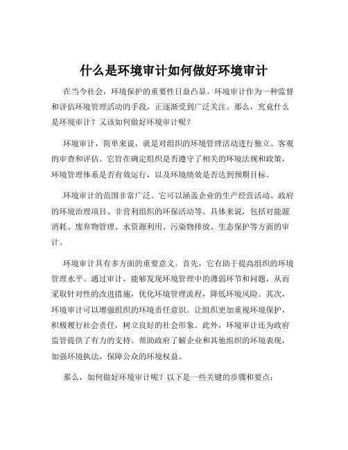 什么是环境审计如何做好环境审计