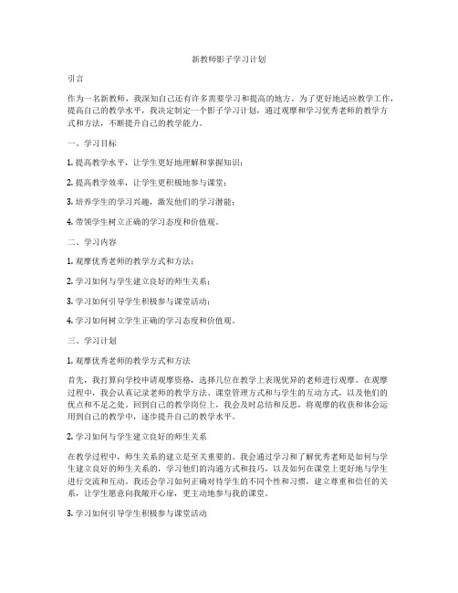 新教师影子学习计划