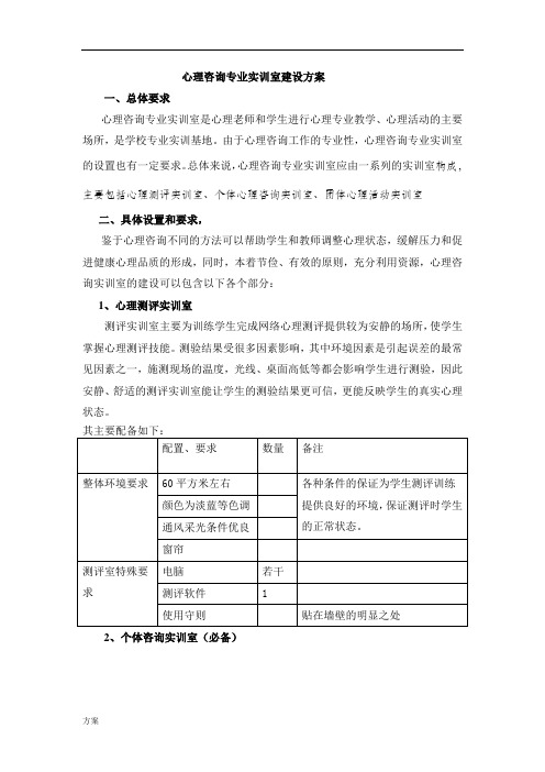 心理咨询室建设的解决方案.doc