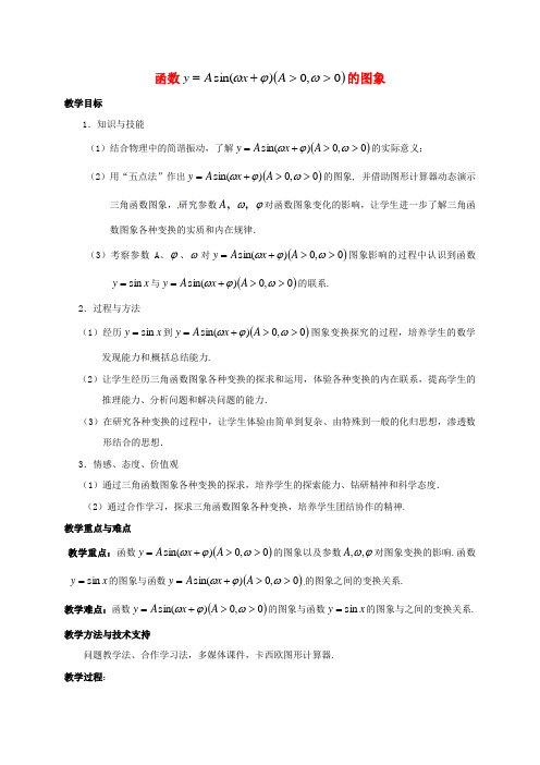 高中数学 第一章 三角函数 1.5 函数y=Asin(ωx ψ)的图象教学设计2 新人教A版必修4