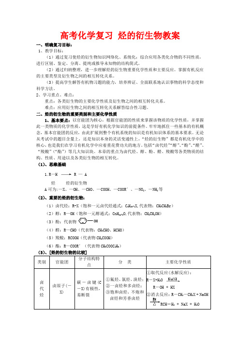 高考化学复习 烃的衍生物教案