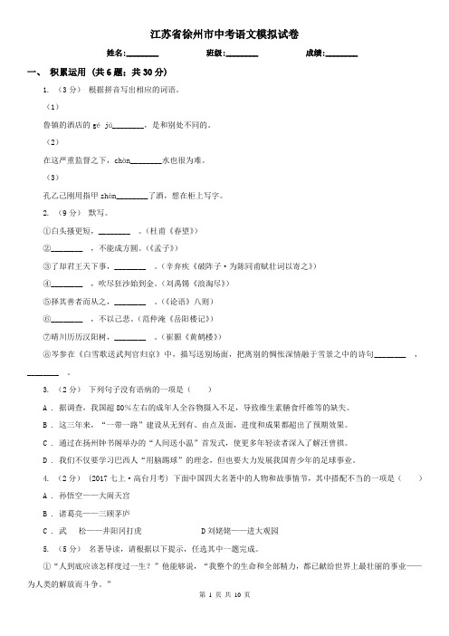 江苏省徐州市中考语文模拟试卷