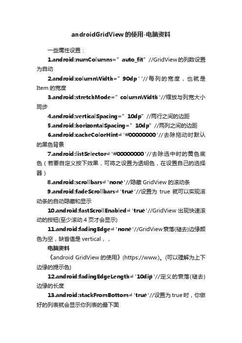 androidGridView的使用-电脑资料