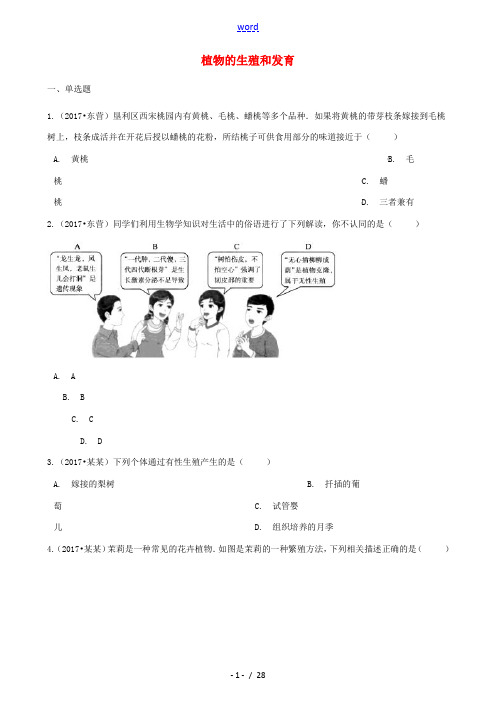 中考生物 植物的生殖和发育复习计划专题9-人教版初中九年级全册生物试题