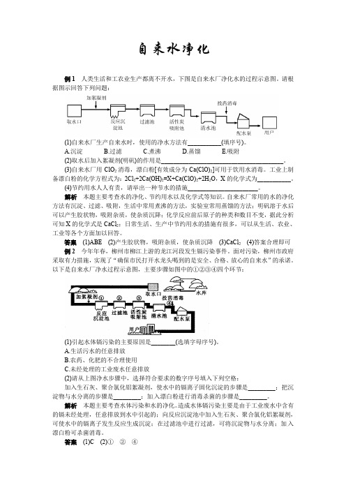 【最新推荐】2020年中考化学复习热点题型：水的净化