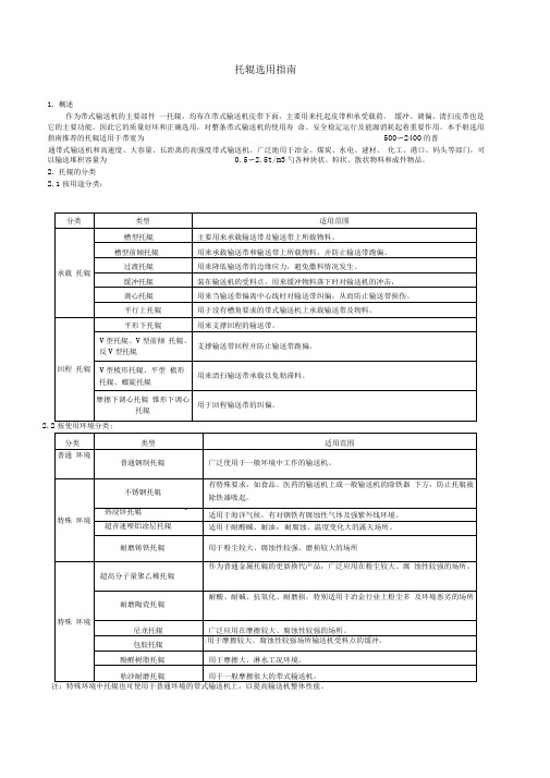 托辊选用指南