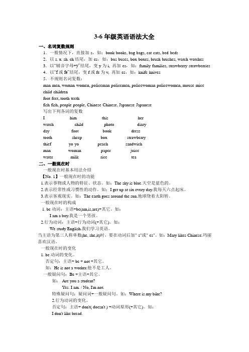 小学英语语法(3-6)年级