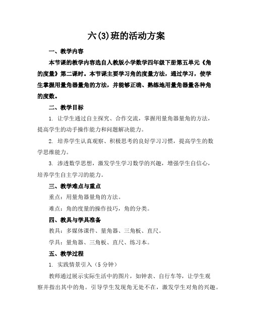 六(3)班的活动方案