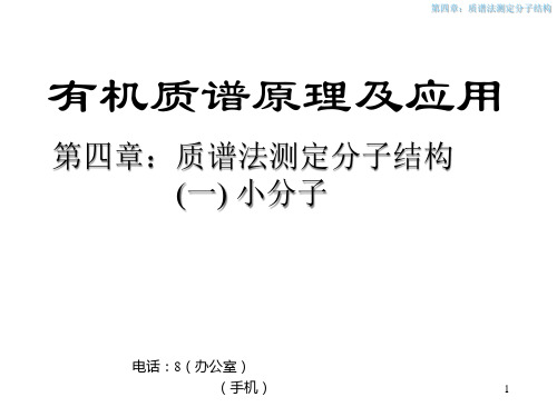 有机质谱原理及应用之质谱法测定分子结构——小分子PPT课件