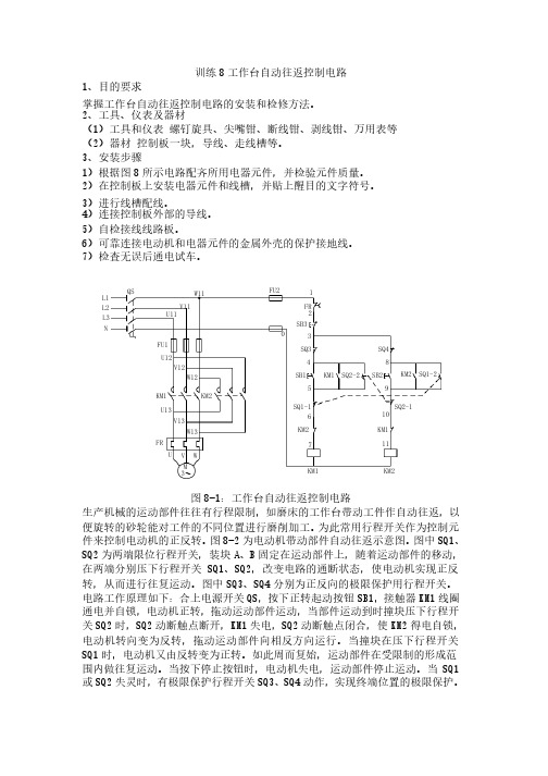 8工作台自动往返控制电路