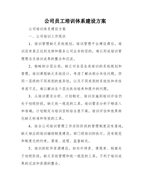 公司员工培训体系建设方案