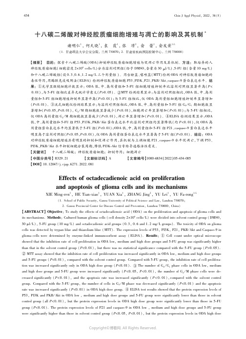 211108259_十八碳二烯酸对神经胶质瘤细胞增殖与凋亡的影响及其机制