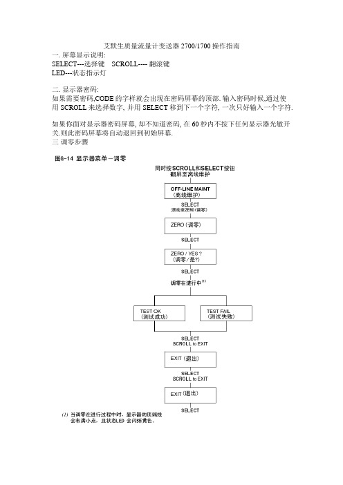 艾默生2700质量流量计操作指南