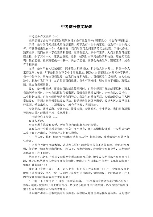 中考满分作文凝聚.doc