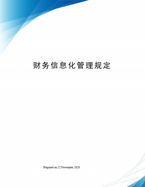 财务信息化管理规定