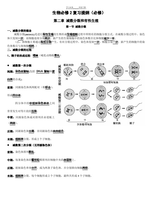 高中生物必修二复习提纲(必修)