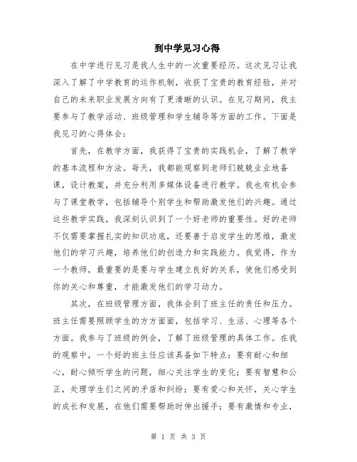 到中学见习心得