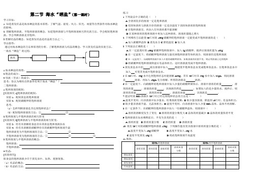 海水晒盐复习学案