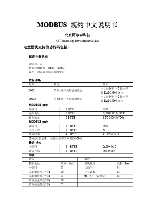 电量模块功能说明