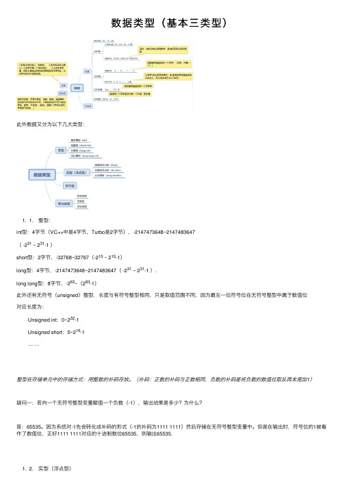 数据类型（基本三类型）