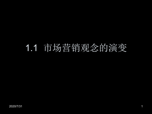 市场营销第一章市场营销观念、演变